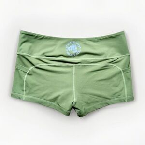 Feed Me Fight Me Fitness Weightlifting Booty Shorts Army Green 3” Inseam Gym